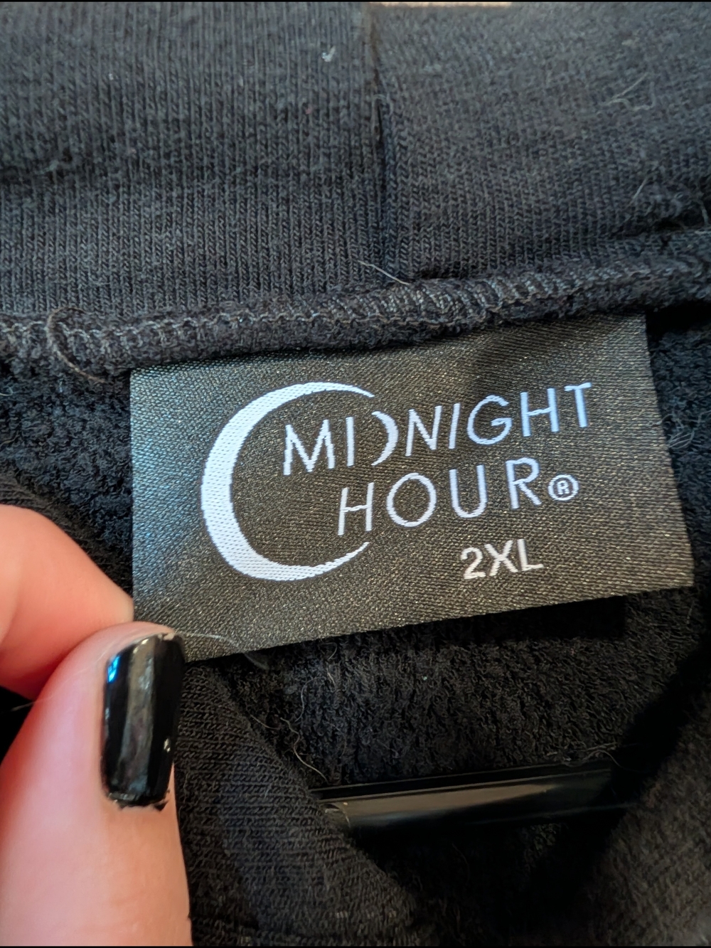 Midnight Hour Black Floral Lace-Accent Hoodie Sweater - Picture 7 of 8